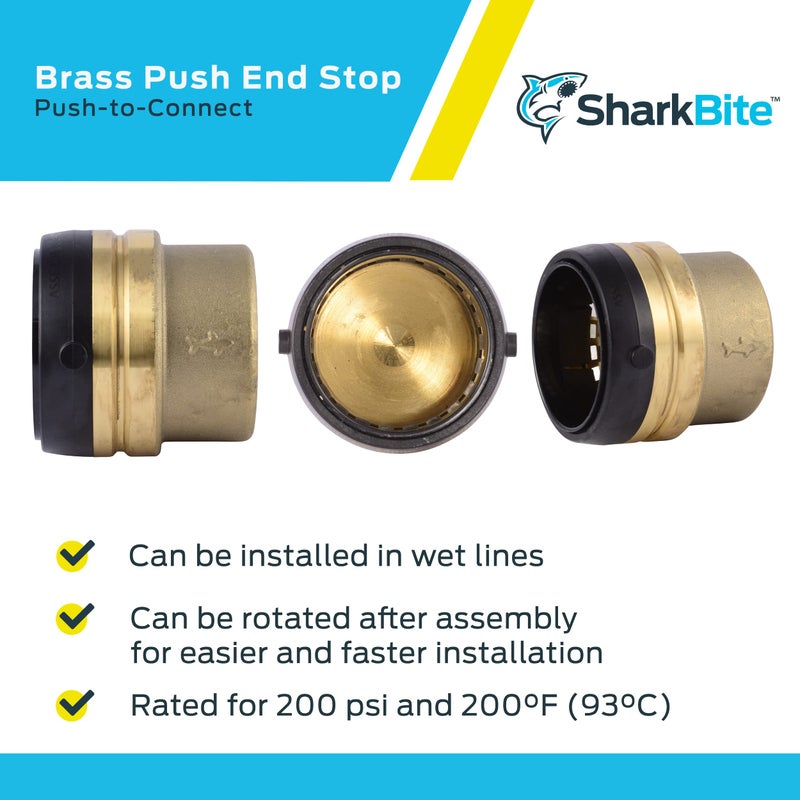 SharkBite شركبايت غطاء دفع 2 بوصة، توصيل نحاسي، ملحقات السباكة، أنبوب PEX، نحاس، CPVC، PE-RT، HDPE، UXL0454 - Image 4